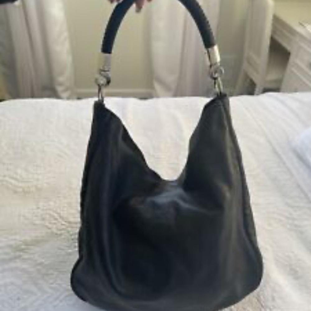 Yves Saint Laurent Roady Black leather Satchel